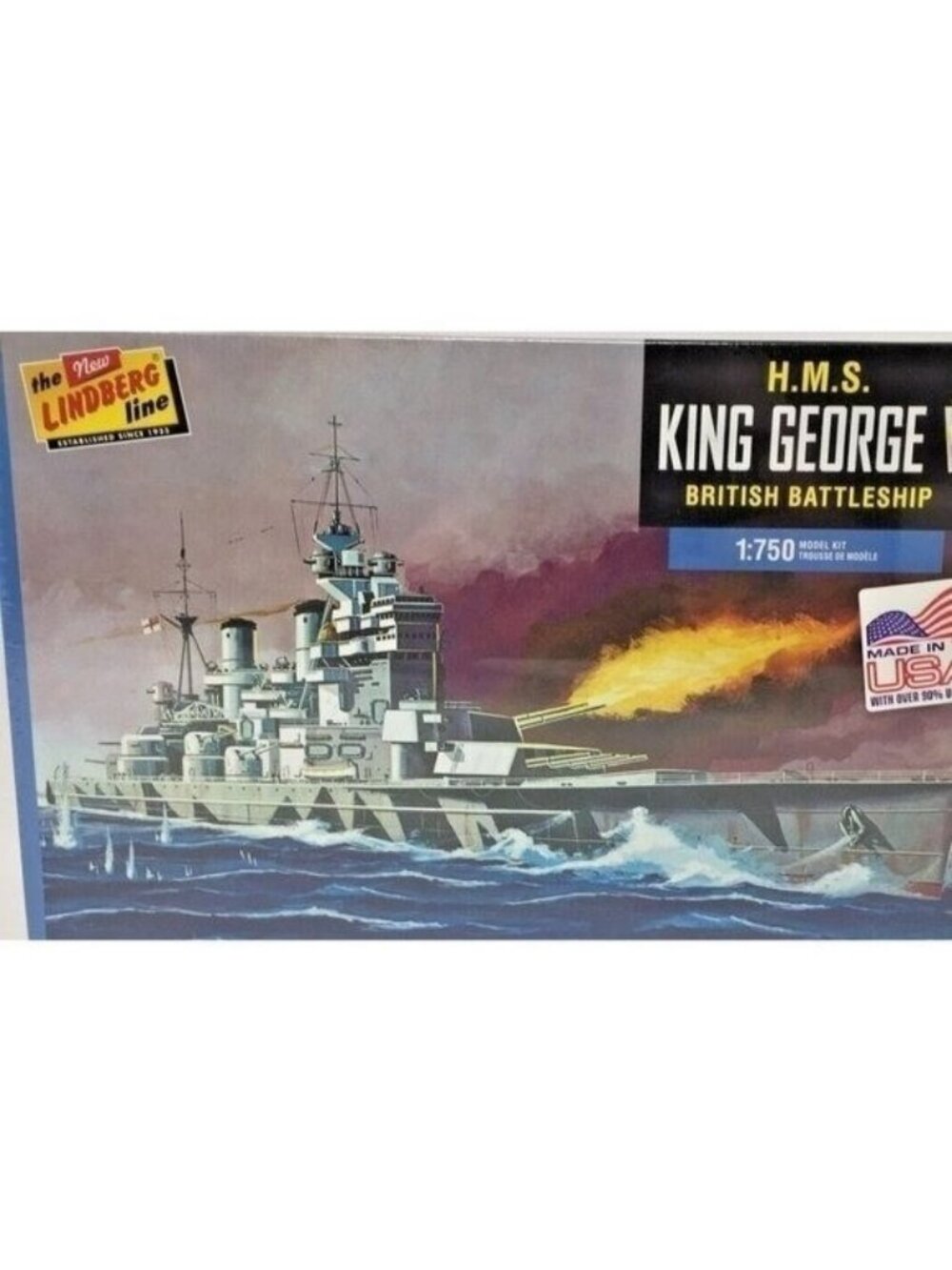 Model Kit Lindberg HMS King George V British Battleship 1:750 Ship HL477/12 NEW